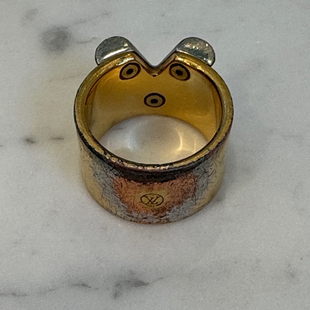 Vintage Authentic Louis Vuitton Gold Ring Size Made in Italy - Picture 7 of 11